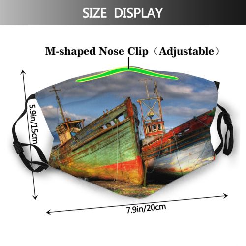 yanfind Wreckage Vehicle Vessel Ship Coast Cloud Boat Scotland Sailing Derelict Sky Ship Dust Washable Reusable Filter and Reusable Mouth Warm Windproof Cotton Face