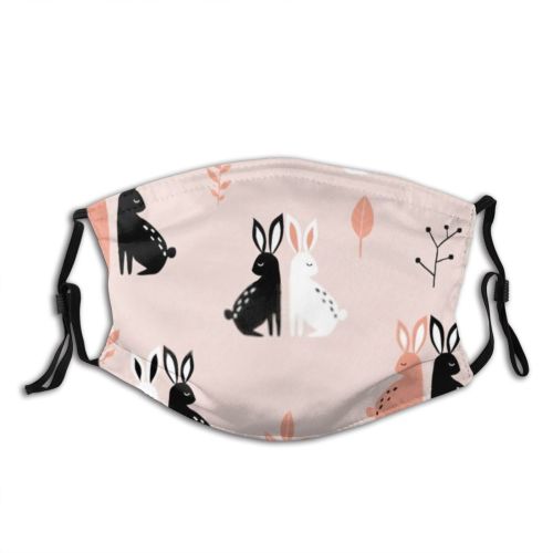 yanfind Chil Kid Hare Rabbit Wild Couple Baby Love Flowers Doodle Design Cartoon Dust Washable Reusable Filter and Reusable Mouth Warm Windproof Cotton Face