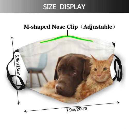 yanfind Friends Lovely Whisker Fur Together Cat Kitty Cute Doggie Resting Friendly Dog   Dust Washable Reusable Filter and Reusable Mouth Warm Windproof Cotton Face