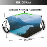 yanfind Idyllic Lake Pine Tranquil Scenery Capped Conifer Mountains Misty Trees Hazy Snow Dust Washable Reusable Filter and Reusable Mouth Warm Windproof Cotton Face