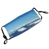 yanfind Winter Sky Horizon Winter Wodden California Cloud Sky Capped Fence Snow Clouds Dust Washable Reusable Filter and Reusable Mouth Warm Windproof Cotton Face
