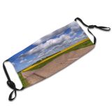 yanfind Rape Field Sky Horizon Natural Cloud Landscape Sky Fields Street Clouds Seed Dust Washable Reusable Filter and Reusable Mouth Warm Windproof Cotton Face