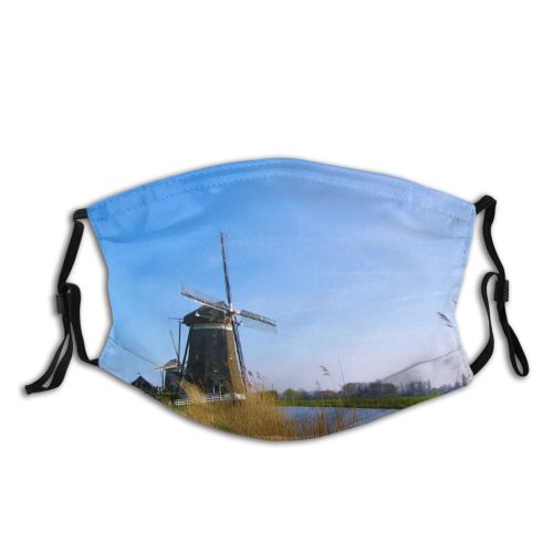 yanfind Holland Meadow Haag Mill Mills Stompwijk Polder Wind Netherlands Family Windmill Area Dust Washable Reusable Filter and Reusable Mouth Warm Windproof Cotton Face