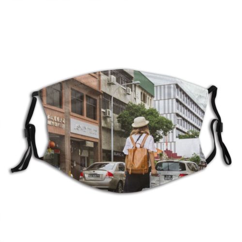 yanfind Lady Town Transportation Daylight Backpack Pavement Road Traveler Vehicle Buildings Suitcase Architecture Dust Washable Reusable Filter and Reusable Mouth Warm Windproof Cotton Face