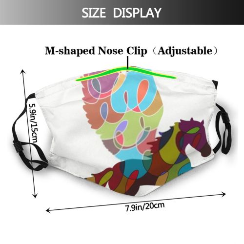 yanfind Abstract Rainbow Emblem Romance Decor Cute Loop Flying Colorful Magic Being Delightful Dust Washable Reusable Filter and Reusable Mouth Warm Windproof Cotton Face