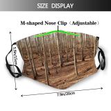 yanfind Winter Natural Autumn Woody Landscape Fall Stripped Spruce Forest Hardwood Northern Tree Dust Washable Reusable Filter and Reusable Mouth Warm Windproof Cotton Face