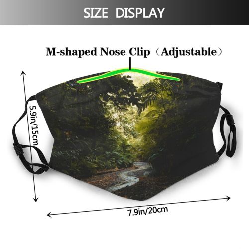 yanfind Idyllic Dried Forest Plants Tranquil Scenery Leaves Outdoors Trees Woods Rainforest Landscape Dust Washable Reusable Filter and Reusable Mouth Warm Windproof Cotton Face