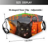 yanfind Calligraphy Candy Halloween Cat Kitty Licking Yummy Bucket Fear Lantern Bats Autumn Dust Washable Reusable Filter and Reusable Mouth Warm Windproof Cotton Face