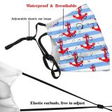 yanfind Sail Ship Rectangle Nautical Rope Parallel Anchor Stripes Dust Washable Reusable Filter and Reusable Mouth Warm Windproof Cotton Face