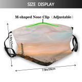 yanfind Idyllic Sunset Rough Evening Beacon Mountain Twilight Highland Sea Silent Route Direction Dust Washable Reusable Filter and Reusable Mouth Warm Windproof Cotton Face