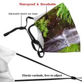 yanfind Garden Waterfall Japanese Resources Stream Landscape Vegetation Plants Stream Natural Detail Watercourse   Dust Washable Reusable Filter and Reusable Mouth Warm Windproof Cotton Face