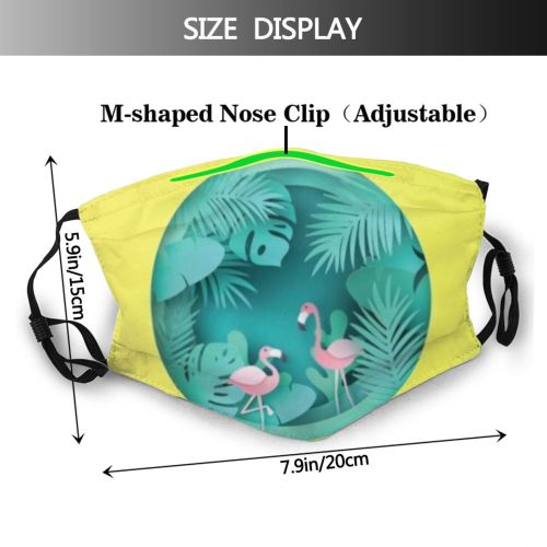 yanfind Carve Rainforest Flora Plant Origami Tropical Wildlife Branch Monstera Leaves Design Couple Dust Washable Reusable Filter and Reusable Mouth Warm Windproof Cotton Face