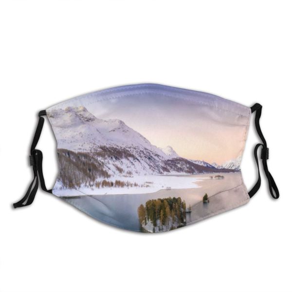 yanfind Dawn Drone Ice Swiss Europe Aerial Alps Range Majestic Landscape Frozen Tranquility Dust Washable Reusable Filter and Reusable Mouth Warm Windproof Cotton Face