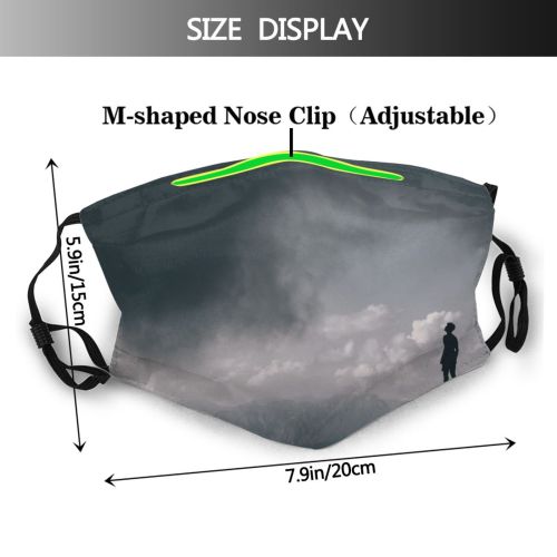 yanfind Idyllic Silhoutte Clouds Tranquil Dramatic Scenery Misty Dark Hazy Sky Murky Peaceful Dust Washable Reusable Filter and Reusable Mouth Warm Windproof Cotton Face