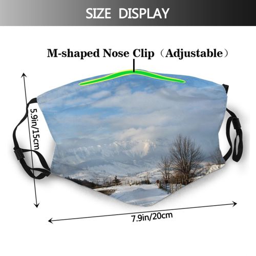 yanfind Winter Bran Cloud Mountains Landscape Sky Mountain Range Tree Romania Winter Natural Dust Washable Reusable Filter and Reusable Mouth Warm Windproof Cotton Face