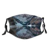 yanfind Ice Lake Daylight Exposure Hike Dawn Forest Mountains Winter Valley Snow Outdoors Dust Washable Reusable Filter and Reusable Mouth Warm Windproof Cotton Face