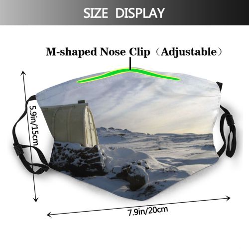 yanfind Iceland Arctic Winter Ice Cloud Patterns Winter Sky Tundra Geological Snow Freezing Dust Washable Reusable Filter and Reusable Mouth Warm Windproof Cotton Face