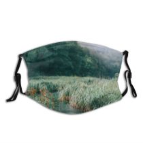 yanfind Idyllic Untouched Lake Ecology Field Greenery Silent Aqua Solitude Lawn Magnificent River Dust Washable Reusable Filter and Reusable Mouth Warm Windproof Cotton Face