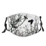 yanfind Crow Winter Forest Rook Bird Plant Bird Twig Sky Tree Tree Branch Dust Washable Reusable Filter and Reusable Mouth Warm Windproof Cotton Face