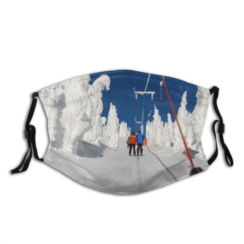 yanfind Winter Lanscapes Ski Winter Skiing Sport Geological Ice Resorts Recreation Snow Ski Dust Washable Reusable Filter and Reusable Mouth Warm Windproof Cotton Face