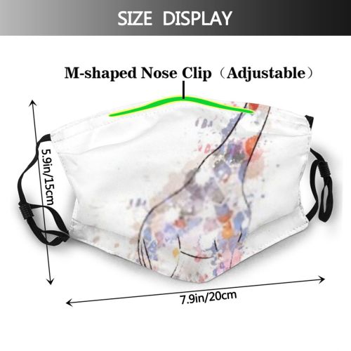 yanfind Abstract Isolated Brush Drop Safari Splash Tall Stain Cute Made Colorful Blot Dust Washable Reusable Filter and Reusable Mouth Warm Windproof Cotton Face