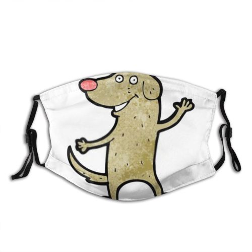 yanfind Crazy Artwork Cute Old Dog Doodle Quirky Art Retro Silly Drawn Happy Dust Washable Reusable Filter and Reusable Mouth Warm Windproof Cotton Face