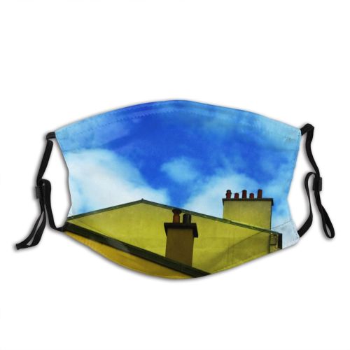 yanfind Cloud Roof Sky Architecture Sky Architecture Classic Cumulus Modern Chimney Construction Roofs Dust Washable Reusable Filter and Reusable Mouth Warm Windproof Cotton Face