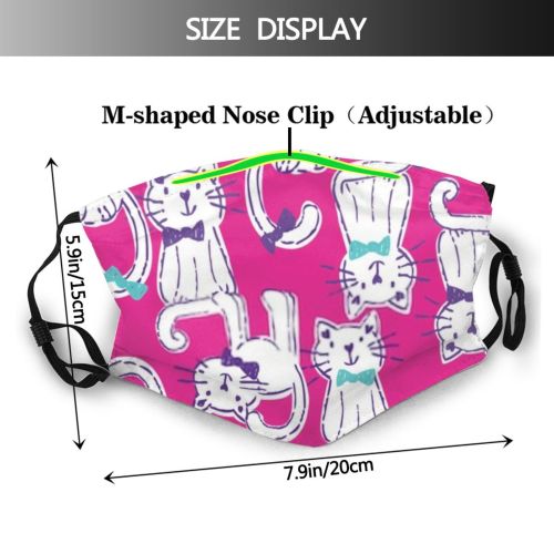 yanfind Isolated Congratulation Fashion Cat Cute Seamless Nursery Coloring Doodle Child Fat Baby   Dust Washable Reusable Filter and Reusable Mouth Warm Windproof Cotton Face