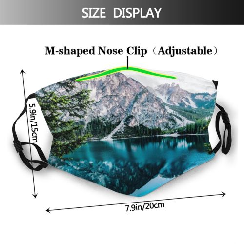 yanfind Lake Daylight Google Reflections Sight Mountain Forest Mountains Peak Zoom Meet Glossy Dust Washable Reusable Filter and Reusable Mouth Warm Windproof Cotton Face