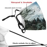 yanfind Ice Frost Frosty Mountain Snowy Forest Clouds Daytime Branches Frozen Capped Scene Dust Washable Reusable Filter and Reusable Mouth Warm Windproof Cotton Face