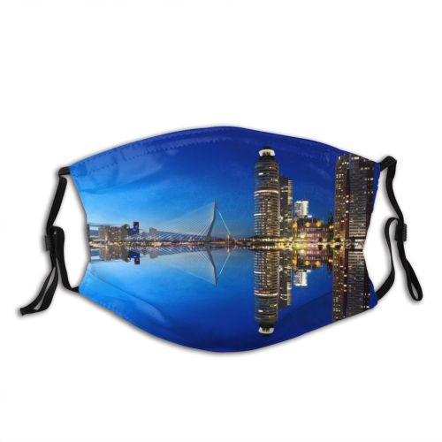 yanfind Lake Citylights Dawn Harbor Sea Port Urban River Modern Architecture Outdoors Dusk Dust Washable Reusable Filter and Reusable Mouth Warm Windproof Cotton Face