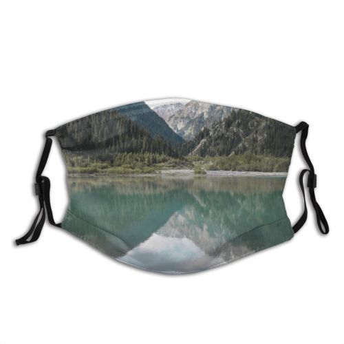 yanfind Lake Daylight Reflections Mountain Peaks River Mountains Snow Outdoors Trees Rocks Woods Dust Washable Reusable Filter and Reusable Mouth Warm Windproof Cotton Face