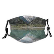 yanfind Lake Daylight Reflections Mountain Peaks River Mountains Snow Outdoors Trees Rocks Woods Dust Washable Reusable Filter and Reusable Mouth Warm Windproof Cotton Face