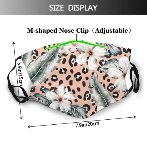 yanfind  Spring Flower Fashion Hibiscus Trendy Vintage Plant Tropical Monstera Leaves Design Dust Washable Reusable Filter and Reusable Mouth Warm Windproof Cotton Face