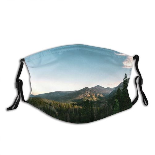 yanfind Idyllic Pine Mountain Forest Clouds Tranquil Scenery Mountains Leaves Valley Trees Outdoors Dust Washable Reusable Filter and Reusable Mouth Warm Windproof Cotton Face