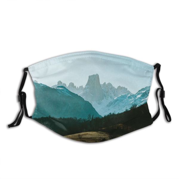 yanfind Ice Glacier Lake Sunset Evening Dawn Mountain Scenery Mountains Winter Tree Desktop Dust Washable Reusable Filter and Reusable Mouth Warm Windproof Cotton Face