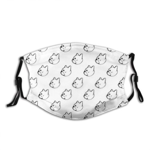 yanfind Frenchie Comic Cute Seamless Dog Puppy Simple Bg French Design Face Pet Dust Washable Reusable Filter and Reusable Mouth Warm Windproof Cotton Face