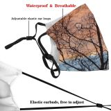 yanfind Winter Sky Natural Branches Woody Sunset Landscape Sky Branch Clouds Afterglow Tree   Dust Washable Reusable Filter and Reusable Mouth Warm Windproof Cotton Face