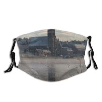 yanfind Winter Town Steeple Reflections Inverness Church Sky Mist Ice Ness River Spire Dust Washable Reusable Filter and Reusable Mouth Warm Windproof Cotton Face