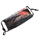 yanfind Idyllic Afterglow Lake Calm Sunset Dawn Clouds Dramatic Scenery Mountains Outdoors Wilderness Dust Washable Reusable Filter and Reusable Mouth Warm Windproof Cotton Face