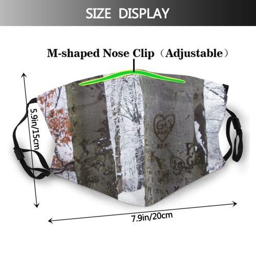 yanfind Winter Winter Woody Shellbark Plant Snow Forest Hardwood Northern Tree Trunk Forest Dust Washable Reusable Filter and Reusable Mouth Warm Windproof Cotton Face