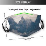 yanfind Ice Glacier Daylight Mountain Clouds Peaks Scenery High Mountains Winter Summit Snow Dust Washable Reusable Filter and Reusable Mouth Warm Windproof Cotton Face