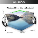 yanfind Lake Natural Moutains Mirror Landscape Mountain Reflection Sky Hawea Desert Landforms Tranquility Dust Washable Reusable Filter and Reusable Mouth Warm Windproof Cotton Face