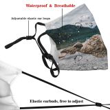 yanfind Idyllic Boulders Lake Calm Sight Clouds Tranquil Scenery Mountains Trees Outdoors Sky Dust Washable Reusable Filter and Reusable Mouth Warm Windproof Cotton Face