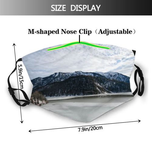 yanfind Ice Lake Daylight Frost Frosty Mountain Icy Forest Clouds Frozen Conifer Mountains Dust Washable Reusable Filter and Reusable Mouth Warm Windproof Cotton Face