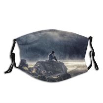 yanfind Lake Daylight Sunset Hike Dawn Mossy Storm Mountain Rock Clouds Trees Outdoors Dust Washable Reusable Filter and Reusable Mouth Warm Windproof Cotton Face