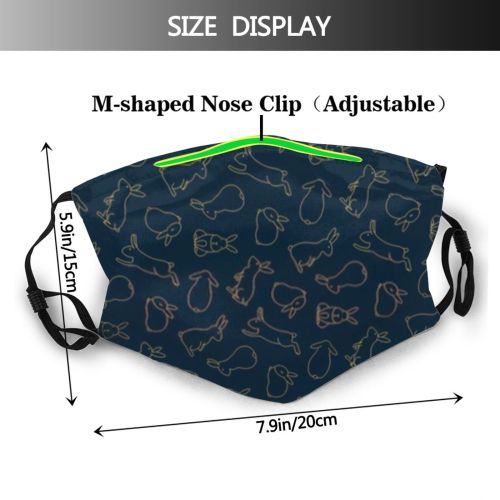 yanfind Asian Japanese Decor Cute Jugoya Easter Seamless Hare Korea Package Rabbit Otsukimi Dust Washable Reusable Filter and Reusable Mouth Warm Windproof Cotton Face