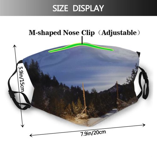 yanfind Night Snowy Silence Sky Field Winter Quiet Silent Snow Sky Fields Night Dust Washable Reusable Filter and Reusable Mouth Warm Windproof Cotton Face