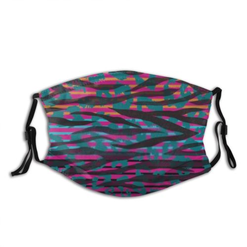 yanfind Abstract Safari Decor Fur Fashion Cat Colorful Skin Natural Wildlife Leopard Patterns Dust Washable Reusable Filter and Reusable Mouth Warm Windproof Cotton Face