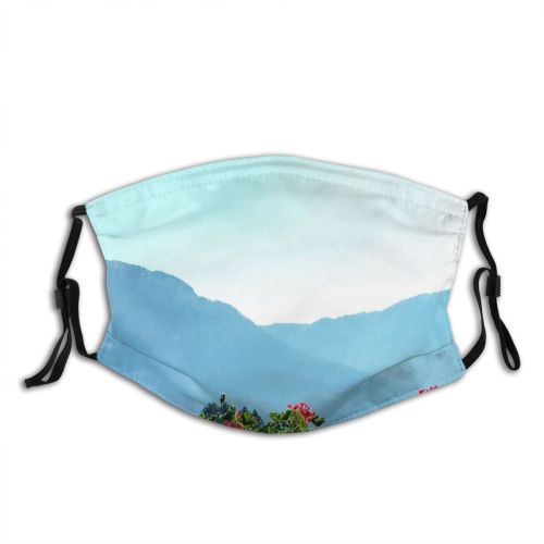 yanfind Flower Scenery Sky Natural Colours Vegetation Mountain Sky Landscape Flowers Light Hill Dust Washable Reusable Filter and Reusable Mouth Warm Windproof Cotton Face